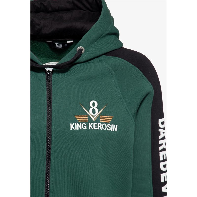KING KEROSIN Sweatjacke Speedway dunkelgrün