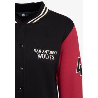 KING KEROSIN College Sweat-Jacke San Antonio Wolves black/ red