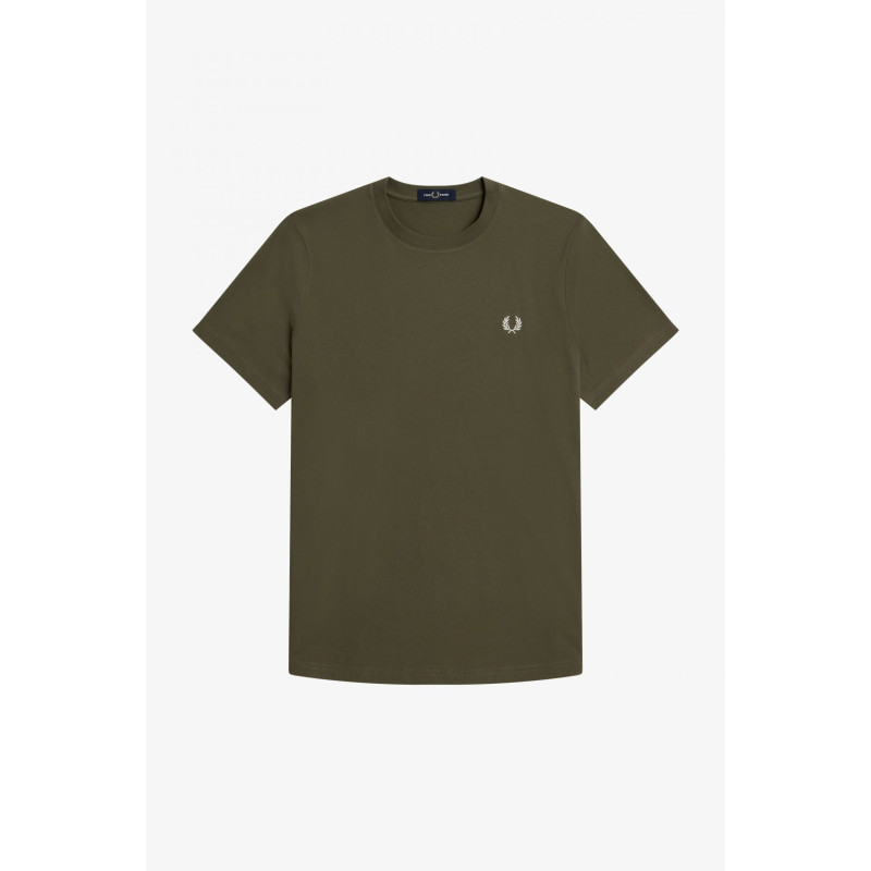 FRED PERRY T-Shirt mit Grafik-Print militärgrün M