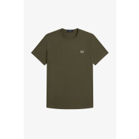 FRED PERRY T-Shirt mit Grafik-Print militärgrün M