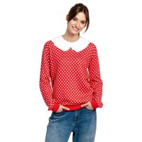 PD Chic Dotties Knit Pullover & Collar female red...