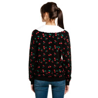 PD Cherries Knit Pullover & Collar female black allover - XXL