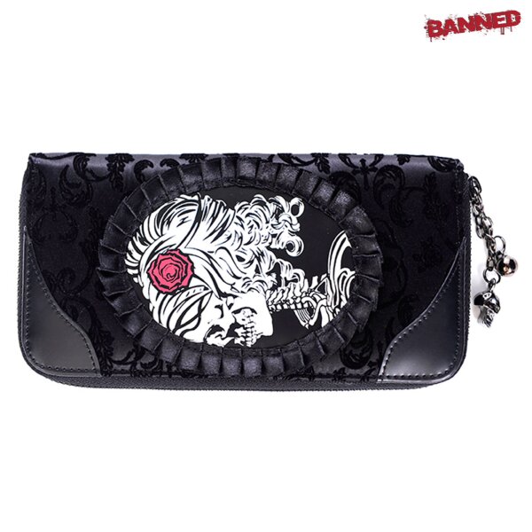 BANNED Vine black Cameo Lady Lace Wallet
