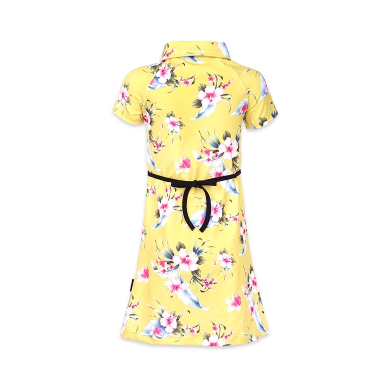 SIX BUNNIES Luau Yellow Girl Dress