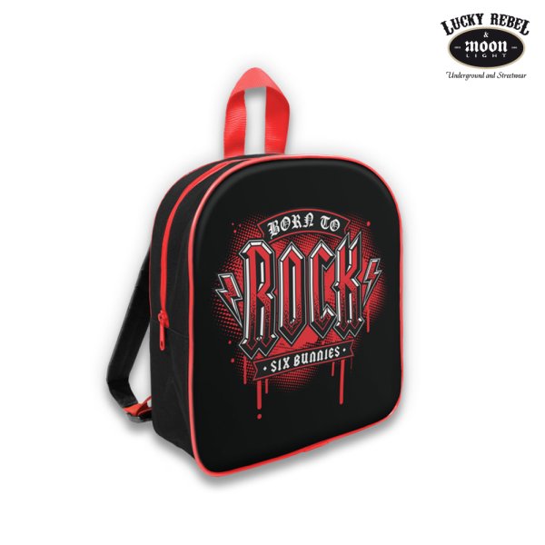 SIX BUNNIES Kids Backpack Born To Rock