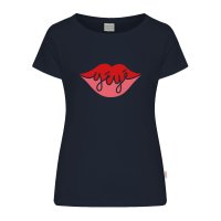 MADEMOISELLE YéYé A Big Kiss GOTS T-Shirt indigo