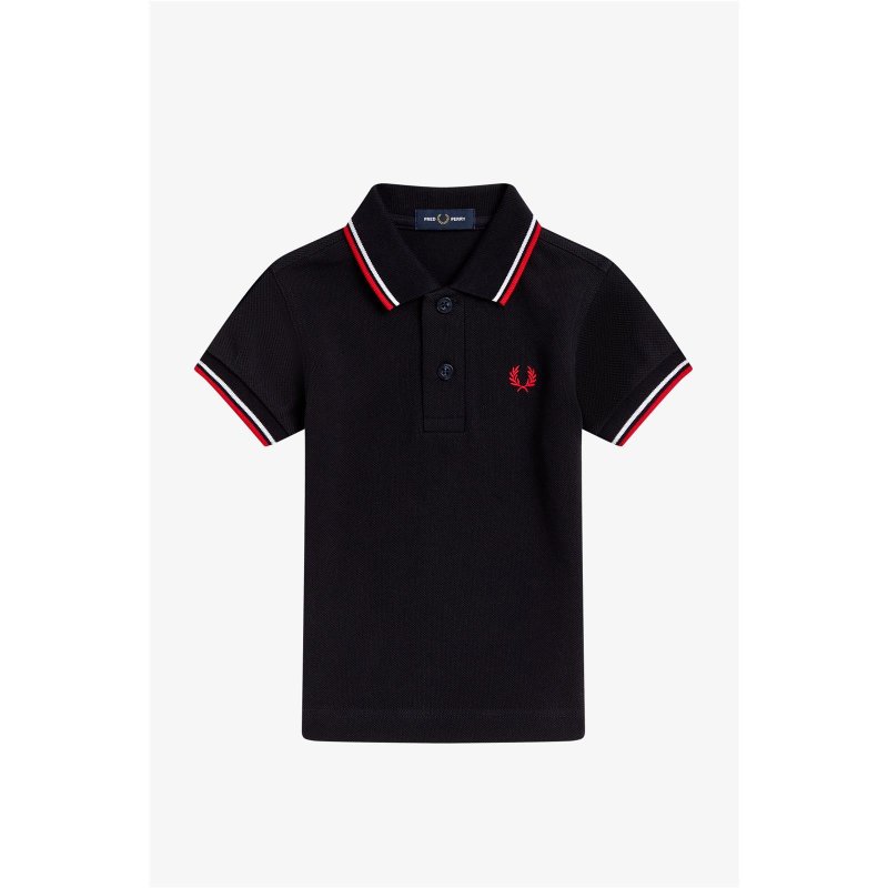 Kopie von FRED PERRY My First Fred Perry Shirt navy /snow white/ burnt red