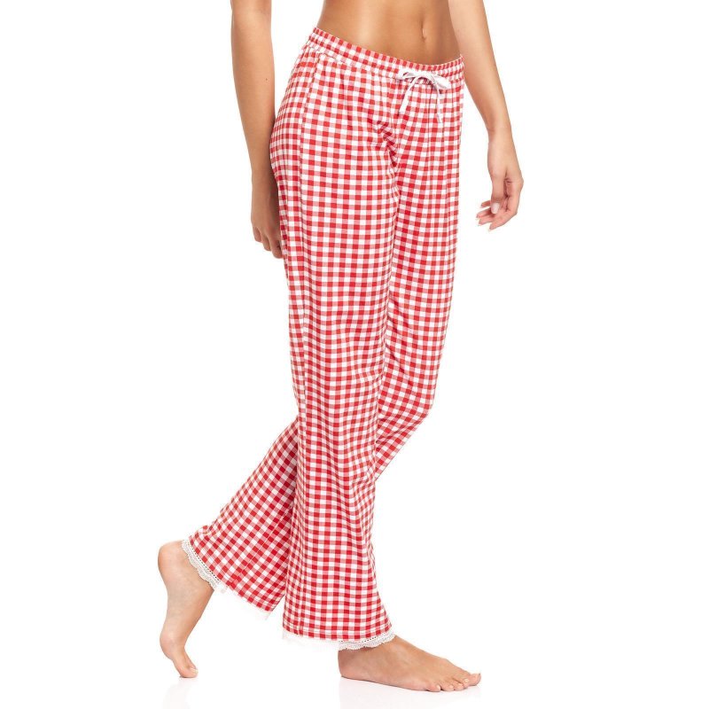 PUSSY DELUXE Red Plaid Pyjama Pants female red allover
