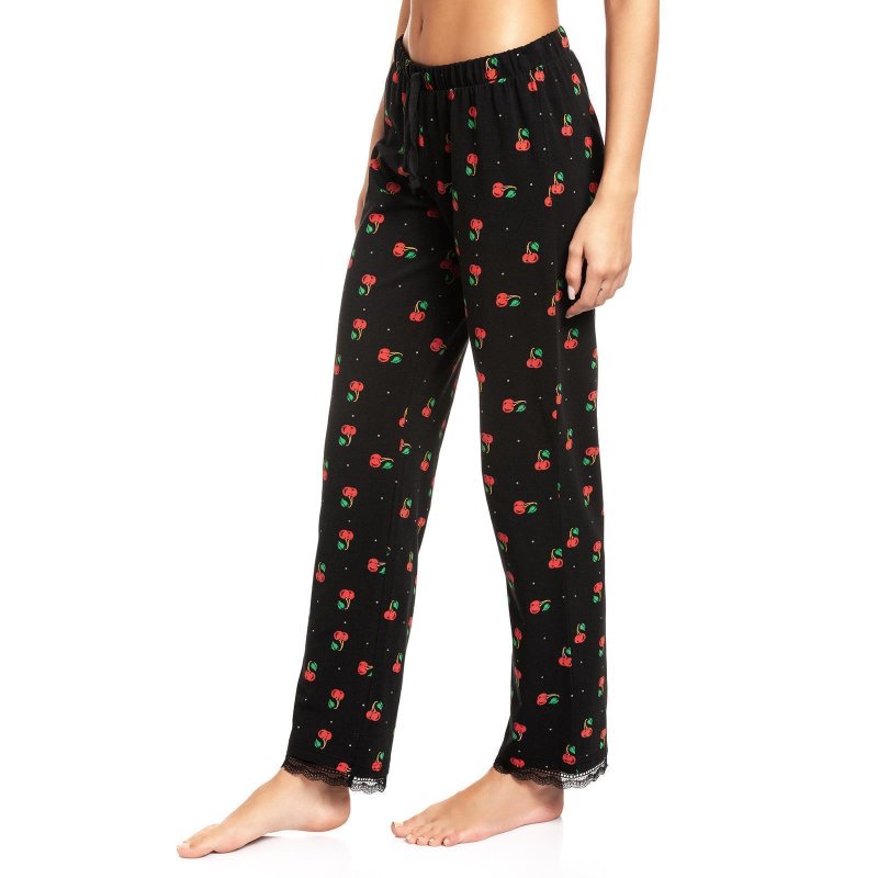 PUSSY DELUXE Cherries Pyjama Pants female black allover