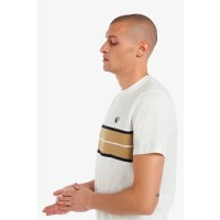 FRED PERRY T-Shirt mit Parallelstreifen-Panel snow white