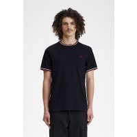 FRED PERRY Twin Tipped T-Shirt navy/ snow white/ burnt red