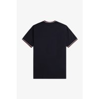 FRED PERRY T-Shirt mit Doppelstreifen navy/ snow white/ burnt red