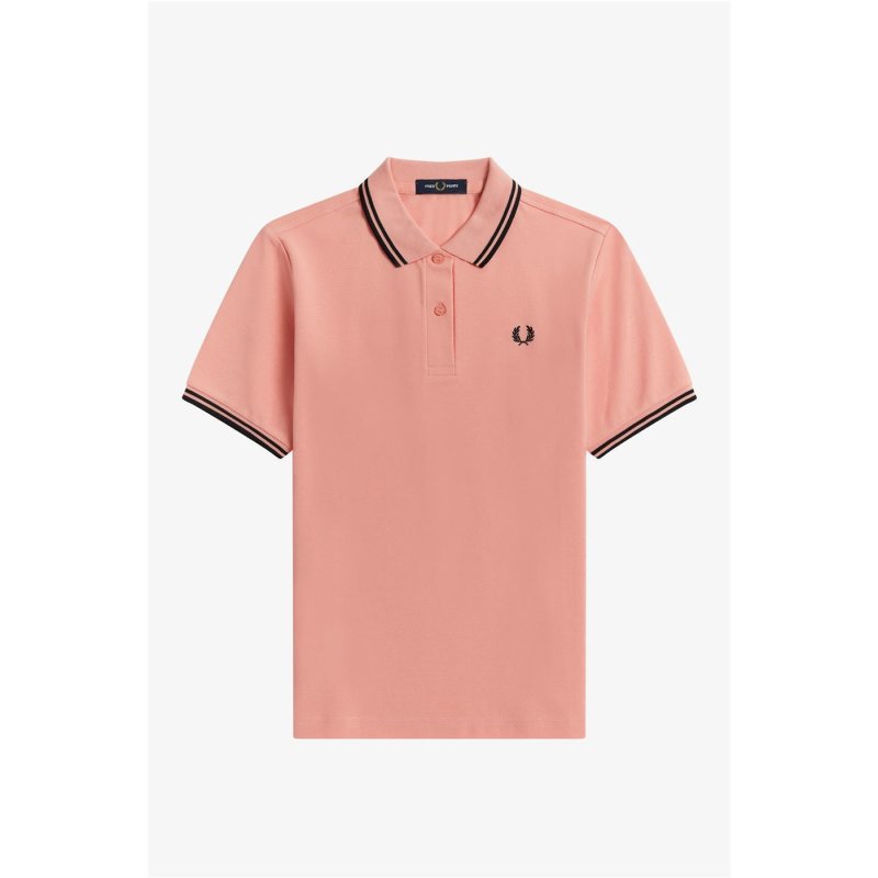FRED PERRY Twin Tipped Girl Polo pink peach L