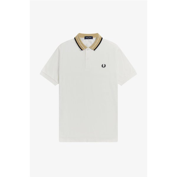 FRED PERRY Tramline Tipped Polo Shirt snow white