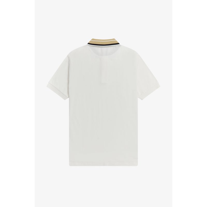 FRED PERRY Tramline Tipped Polo Shirt snow white