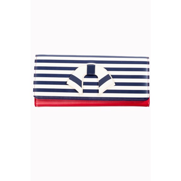 Banned Vintage Nautical Geldbörse Tasche Clutch red/stripes