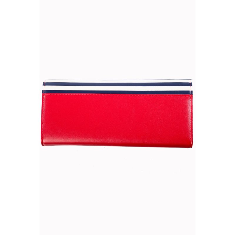 Banned Vintage Nautical Geldbörse Tasche Clutch red/stripes