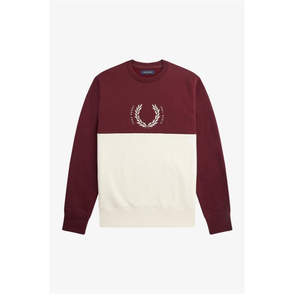 FRED PERRY Circle Colour Block Sweatshirt oxblood