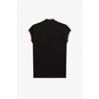 FRED PERRY AMY Strickshirt mit Metallic-Effekt schwarz