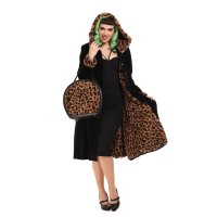 COLLECTIF Hazel Leopard Swing Coat black