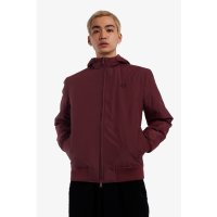 FRED PERRY Padded Hooded Brentham Jacket oxblood
