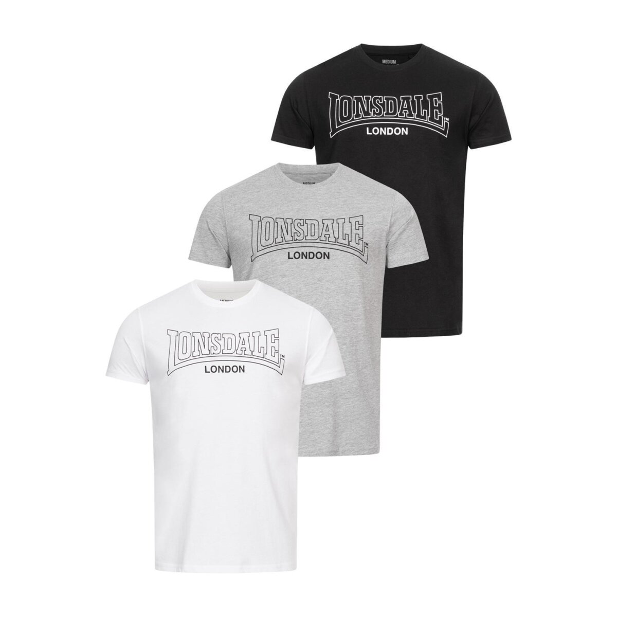 Lonsdale Staxigoe T-shirt voor heren, Oxblood/wit, S