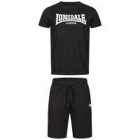 LONSDALE Moy T-Shirt & Shorts Set black/white