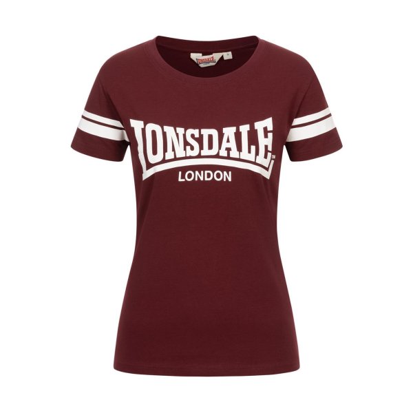 LONSDALE T-Shirt Killegray oxblood/white