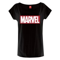 Marvel Logo Glow Loose Girl T-Shirt black