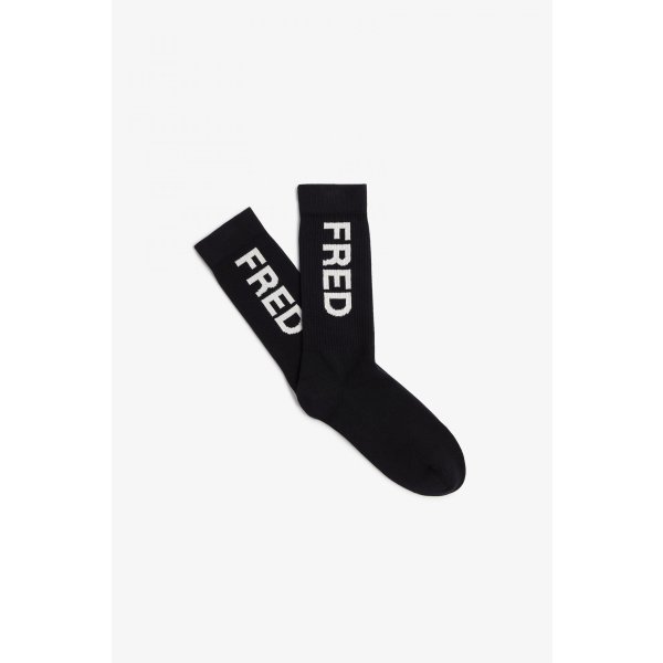 FRED PERRY Gerippte Socken mit Logo black