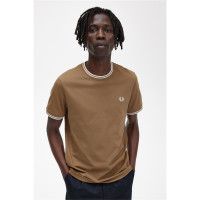 FRED PERRY Twin Tipped T-Shirt shaded stone