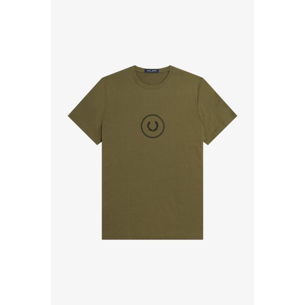 FRED PERRY Circle Branding T-Shirt uniform green