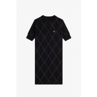 FRED PERRY Argyle Knitted Dress black