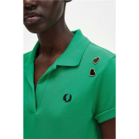 FRED PERRY AMY Open-Collar Piqué Shirt green