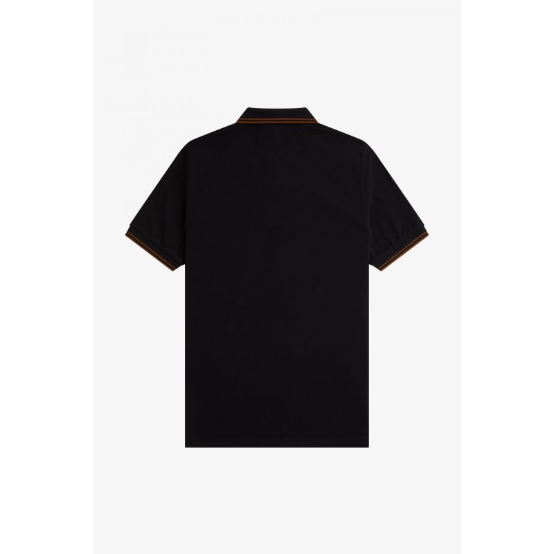 FRED PERRY Twin Tipped Polo Shirt black / whisky brown, 62,99 €