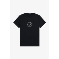 FRED PERRY T-Shirt mit kreisförmigem Logo schwarz