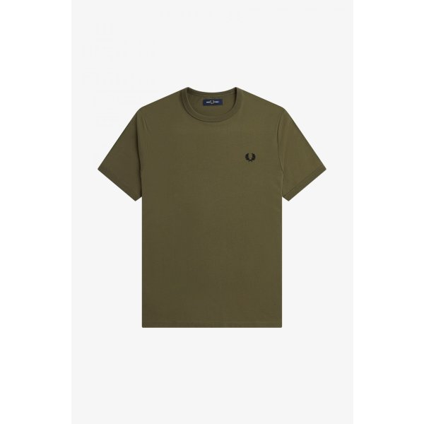 FRED PERRY Ringer T-Shirt uniform green