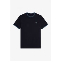 FRED PERRY Twin Tipped T-Shirt navy/soft blue/ silver blue