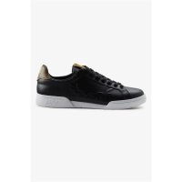 FRED PERRY Branded Leather Tennis Shoe black
