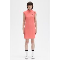 FRED PERRY AMY WINEHOUSE Printed Trim Pique Dress coral heat