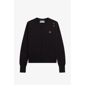 FRED PERRY AMY WINEHOUSE Durchgeknöpfte Strickjacke black