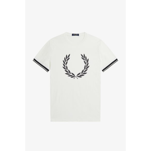 FRED PERRY T-Shirt Printed Laurel Wreath snow white