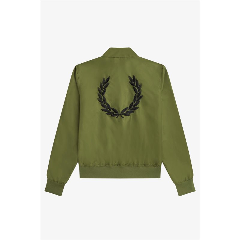 FRED PERRY AMY WINEHOUSE Printed Lining Zip-Through Jacket parka green