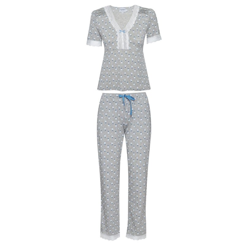 VIVE MARIA Blue Rose Pyjama grey-melange allover