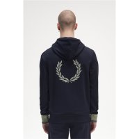 FRED PERRY Contrast Cuff Laurel Kapuzenpullover navy
