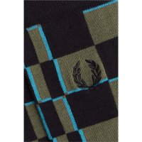 FRED PERRY Glitch-Socken mit Schachbrettmuster cyber blue black