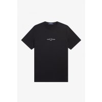 FRED PERRY Besticktes T-Shirt black