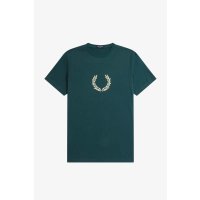 FRED PERRY Laurel Wreath Graphic T-Shirt petrol blue