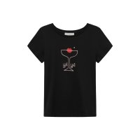 MADEMOISELLE YéYé Champagne OClock GOTS T-Shirt black