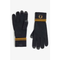 FRED PERRY Twin Tipped Merino Woll Gloves navy/ darkcaramel
